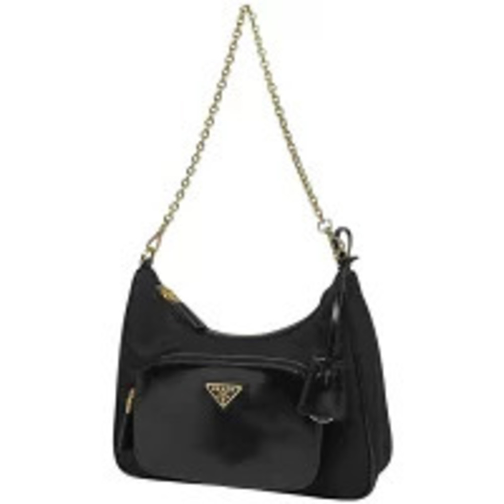 Prada Plate Chain 2way Shoulder Bag Nero Black